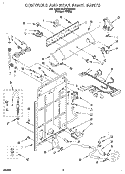 CONTROLS AND REAR PANEL Diagram and Parts List for 3LBR7255BQ1  Whirlpool Washer