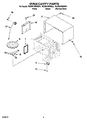 OVEN CAVITY PARTS Diagram and Parts List for YKCMS1555RWH1  KitchenAid Microwave