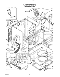 CABINET Diagram and Parts List for LG5721XSW1  Whirlpool Dryer