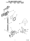 FILL AND OVERFILL PARTS Diagram and Parts List for GU2455XTSB2  Whirlpool Dishwasher