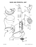 BASE AND PEDESTAL UNIT Diagram and Parts List for 5KSM7590ZER0  KitchenAid Mixer