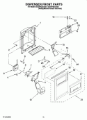 DISPENSER FRONT PARTS Diagram and Parts List for 6ED2FHGXVQ01  Whirlpool Refrigerator