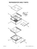 REFRIGERATOR SHELF PARTS Diagram and Parts List for 6WSC21N4AF00  Whirlpool Refrigerator