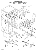 LINER Diagram and Parts List for ET5WSEXKZ00  Whirlpool Refrigerator
