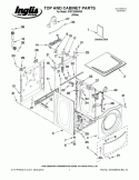 TOP AND CABINET PARTS Diagram and Parts List for IFW7300WW00  Inglis Washer
