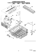 LOWER RACK PARTS Diagram and Parts List for GU1500XTKQ0  Whirlpool Dishwasher