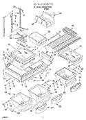 SHELF Diagram and Parts List for 3XKVN515002  Whirlpool Refrigerator