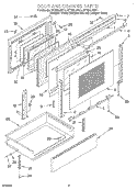 DOOR AND DRAWER Diagram and Parts List for GY396LXGB1  Whirlpool Range