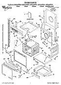 OVEN PARTS Diagram and Parts List for GMC305PRS01  Whirlpool Microwave Oven Combo