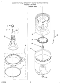 AGITATOR, BASKET AND TUB Diagram and Parts List for LSR5121JQ0  Whirlpool Washer