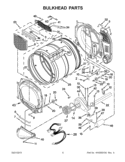 BULKHEAD PARTS Diagram and Parts List for 7MWGD9150XW3  Whirlpool Dryer