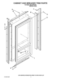 CABINET AND BREAKER TRIM PARTS Diagram and Parts List for KBLC36FTS05  KitchenAid Refrigerator