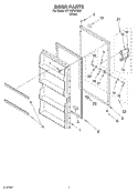 DOOR Diagram and Parts List for EV150FXKQ02  Whirlpool Freezer