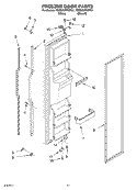 FREEZER DOOR Diagram and Parts List for KSRD25FKWH01  KitchenAid Refrigerator