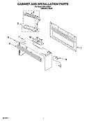 CABINET AND INSTALLATION PARTS Diagram and Parts List for IOR14XRD2  Inglis Microwave