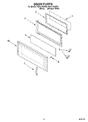 DOOR PARTS Diagram and Parts List for YGH7145XFB2  Whirlpool Microwave