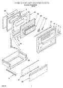 OVEN DOOR AND DRAWER Diagram and Parts List for SF370PEWW5  Whirlpool Range
