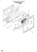 OVEN DOOR Diagram and Parts List for RB120PXYB5  Whirlpool Wall Oven