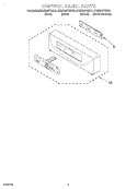 CONTROL PANEL Diagram and Parts List for KEMS307GWH3  KitchenAid Microwave Oven Combo