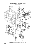 MAGNETRON AND AIR FLOW Diagram and Parts List for MFE14XW1  Roper Microwave