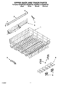 UPPER RACK AND TRACK PARTS Diagram and Parts List for GU1200XTLT3  Whirlpool Dishwasher