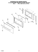 MICROWAVE DOOR Diagram and Parts List for GMC275PDS6  Whirlpool Microwave Oven Combo