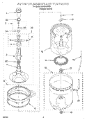 AGITATOR, BASKET AND TUB Diagram and Parts List for 4LSC9255DZ1  Whirlpool Washer