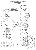PUMP AND MOTOR Diagram and Parts List for DU980QPDB3  Whirlpool Dishwasher