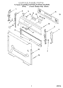 CONTROL PANEL Diagram and Parts List for SF310BEGW5  Whirlpool Range
