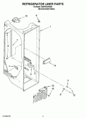 REFRIGERATOR LINER PARTS Diagram and Parts List for GD5NVAXWA00  Whirlpool Refrigerator