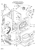 CABINET Diagram and Parts List for LGR5636JT0  Whirlpool Dryer