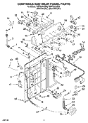 CONTROLS AND REAR PANEL PARTS Diagram and Parts List for 7MWT96740SN0  Whirlpool Washer