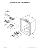 REFRIGERATOR LINER PARTS Diagram and Parts List for IX5HHEXWS10  Whirlpool Refrigerator