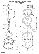 AGITATOR, BASKET AND TUB PARTS Diagram and Parts List for 4KNTW5705TQ0  KitchenAid Washer