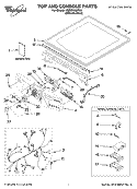 TOP AND CONSOLE PARTS Diagram and Parts List for YWED9500TU0  Whirlpool Dryer
