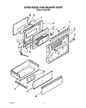 OVEN DOOR AND DRAWER Diagram and Parts List for FGS397XW0  Roper Range