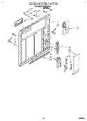 INNER DOOR Diagram and Parts List for WU3050Y0  Roper Dishwasher