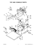TOP AND CONSOLE PARTS Diagram and Parts List for CEM2743BQ0  Whirlpool Dryer