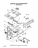 COOKTOP AND MANIFOLD, LIT/OPTIONAL Diagram and Parts List for FGP215VW2  Roper Range