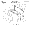 DOOR Diagram and Parts List for MT1195SGB0  Whirlpool Microwave