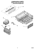 LOWER RACK PARTS Diagram and Parts List for KUDS01FKSS0  KitchenAid Dishwasher