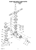 PUMP AND SPRAY ARM PARTS Diagram and Parts List for 7DU850SWSQ0  Whirlpool Dishwasher