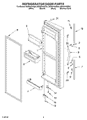 REFRIGERATOR DOOR PARTS Diagram and Parts List for GS2SHAXKT02  Whirlpool Refrigerator