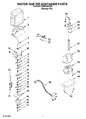 MOTOR AND ICE CONTAINER PARTS Diagram and Parts List for 7GS5FHAXTA01  Whirlpool Refrigerator