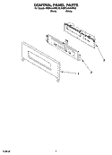 CONTROL PANEL PARTS Diagram and Parts List for KEBC141KWH03  KitchenAid Wall Oven