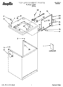 TOP AND CABINET PARTS Diagram and Parts List for IJ43001  Inglis Washer
