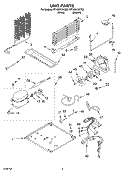 UNIT PARTS, OPTIONAL PARTS Diagram and Parts List for RT18DKXKT05  Roper Refrigerator