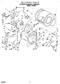 BULKHEAD Diagram and Parts List for LGR5644AW2  Whirlpool Dryer