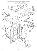 CONTROLS AND REAR PANEL Diagram and Parts List for RAX7245BL1  Roper Washer