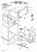 LINER PARTS Diagram and Parts List for ET8CHEXVB01  Whirlpool Refrigerator